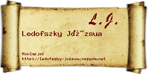 Ledofszky Józsua névjegykártya